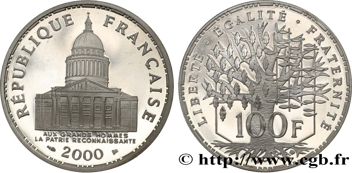 100 francs Panthéon, Belle Épreuve 2000  F.451/23 SUP+ 