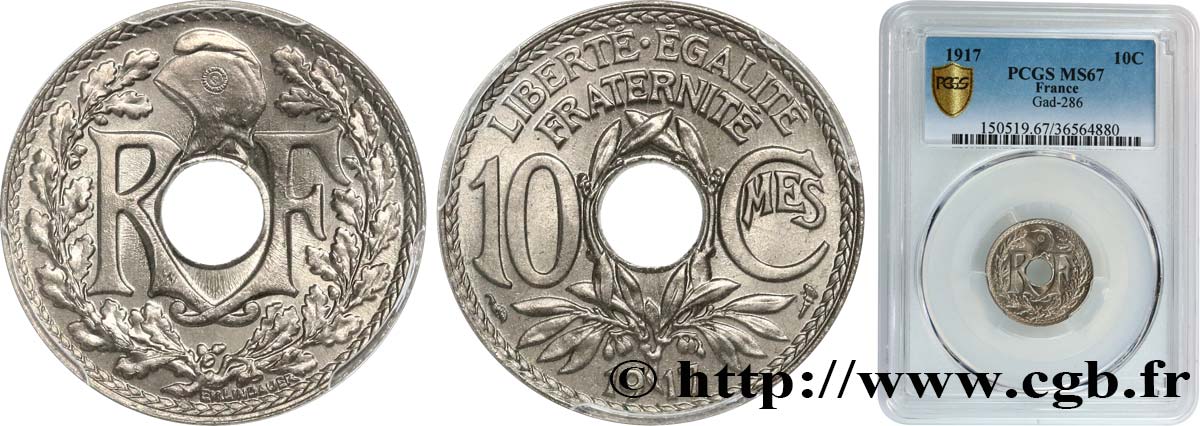 10 centimes Lindauer 1917  F.138/1 MS67 PCGS