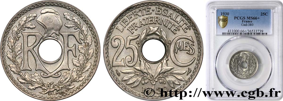 25 centimes Lindauer 1930  F.171/14 ST66 PCGS
