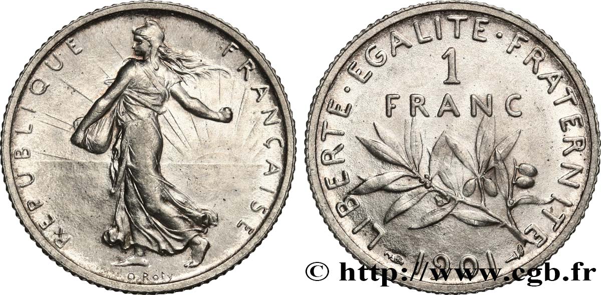 1 franc Semeuse 1901  F.217/6 SPL62 