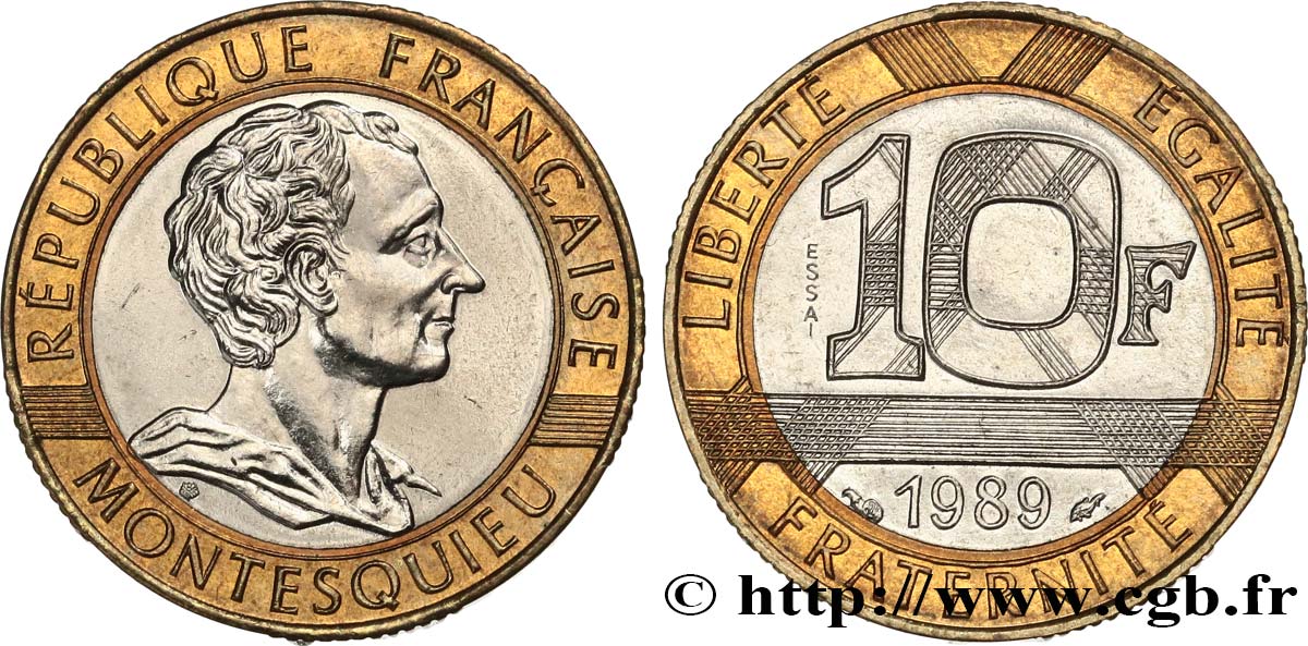 Essai de 10 francs Montesquieu 1989 Pessac F.376/1 MS64 