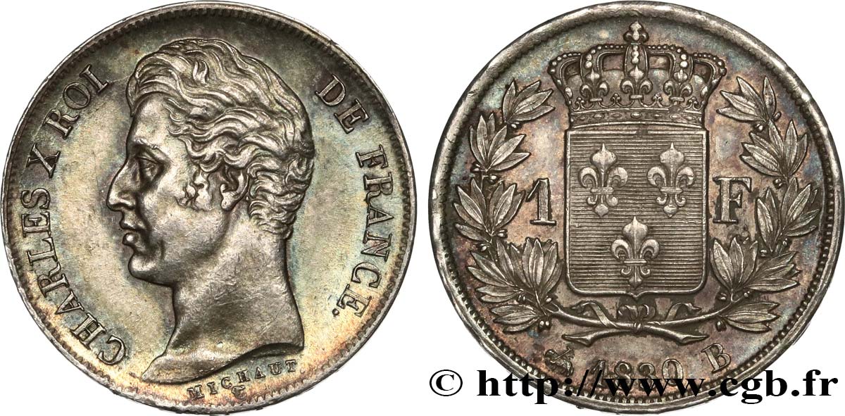 1 franc Charles X 1830 Rouen F.207/55 VZ58 