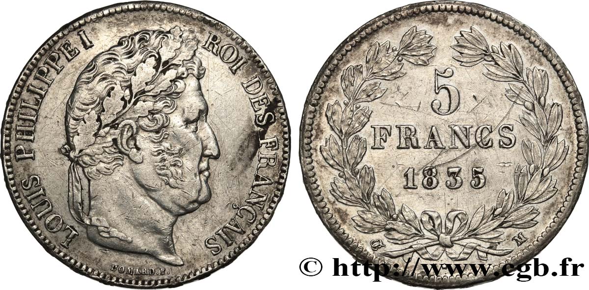 5 francs IIe type Domard 1835 Toulouse F.324/49 SS 