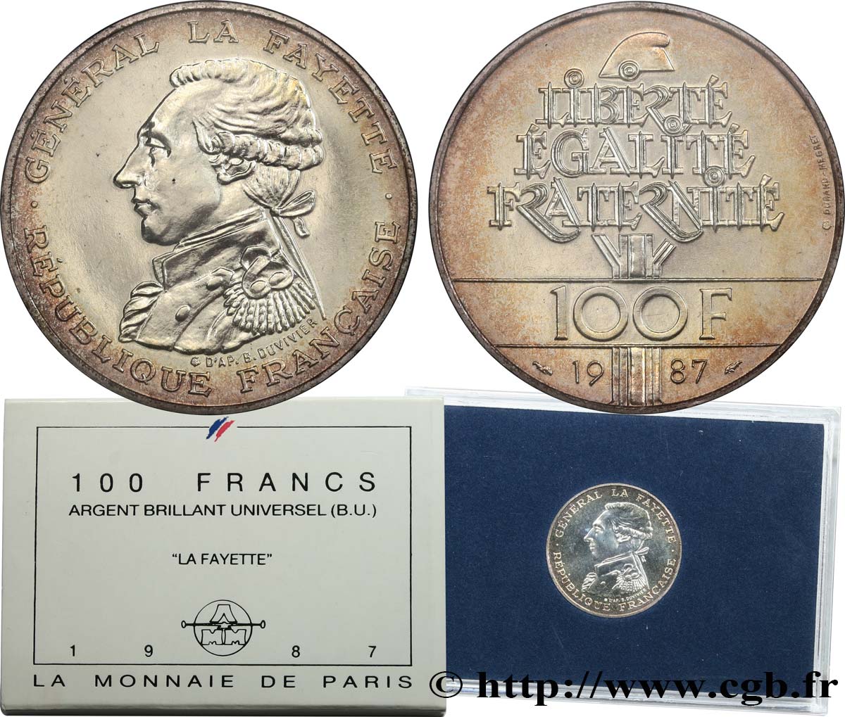 Brillant Universel 100 francs Égalité - La Fayette 1987 Paris F.455/2 var. FDC 