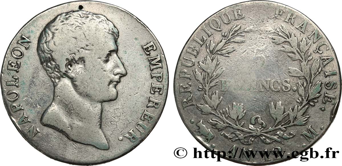 5 francs Napoléon Empereur, type intermédiaire 1804 Toulouse F.302/8 F 