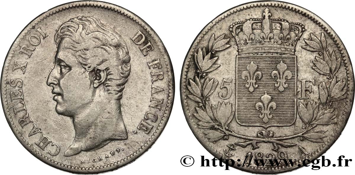 5 francs Charles X, 2e type 1829 Paris F.311/27 S 