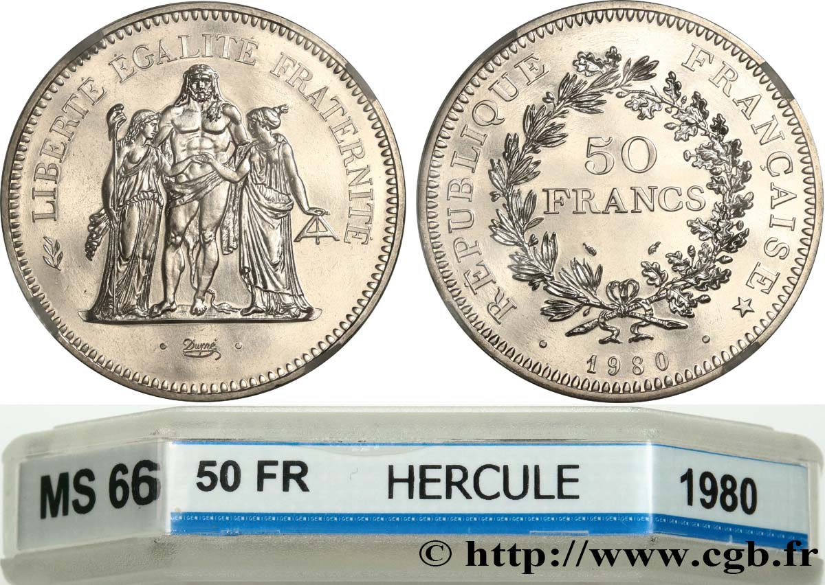 50 francs Hercule 1980  F.427/8 MS66 GENI