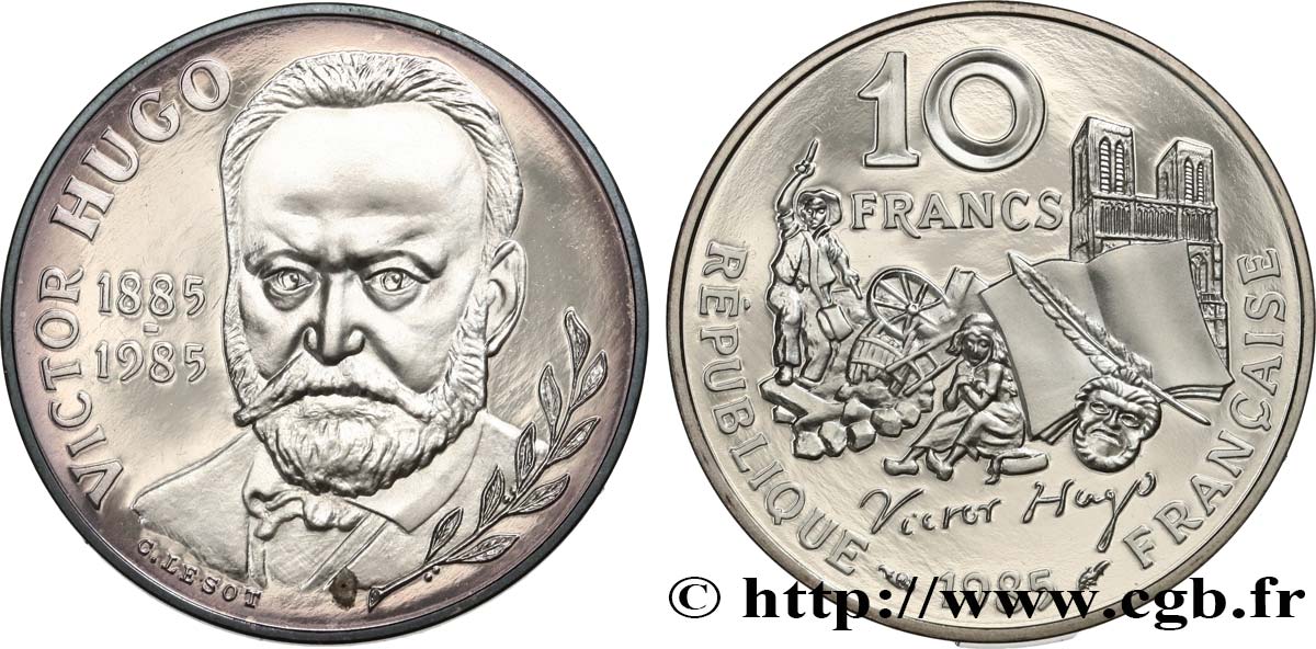 Belle Épreuve 10 francs - Victor Hugo 1985  F.1300 1 FDC 