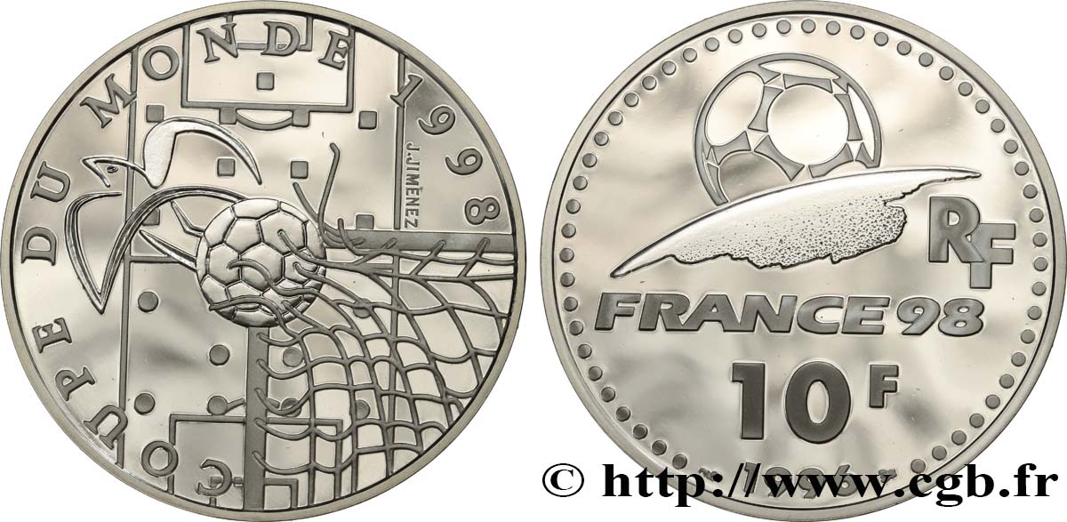 Belle Épreuve 10 francs - Idéal du football 1996 Paris F.1306 1 ST 