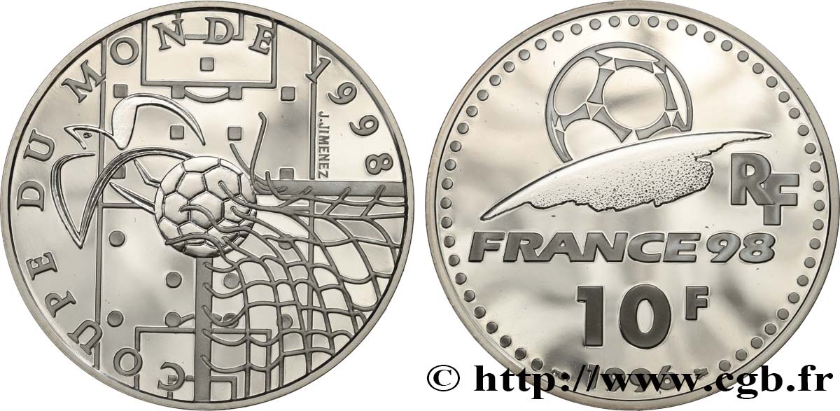 Belle Épreuve 10 francs - Idéal du football 1996 Paris F.1306 1 MS 