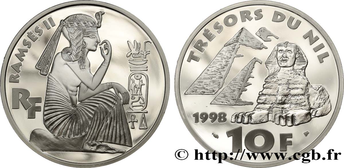 Belle Épreuve 10 Francs - Ramsès II 1998  F.1314 2 FDC 