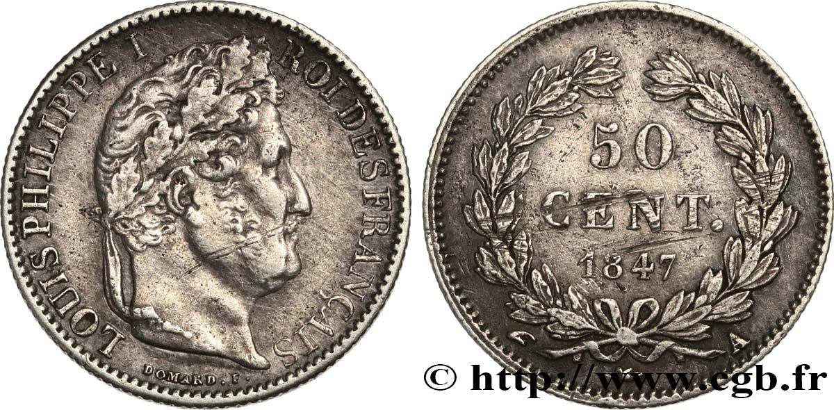 50 centimes Louis-Philippe 1847 Paris F.183/13 q.BB 