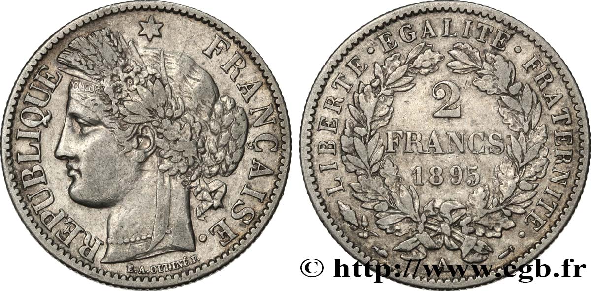 2 francs Cérès, avec légende 1895 Paris F.265/17 BB40 