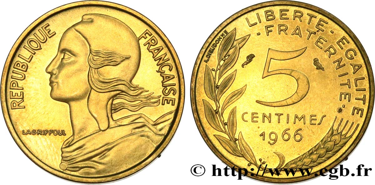 5 centimes Marianne 1966 Paris F.125/2 MS 