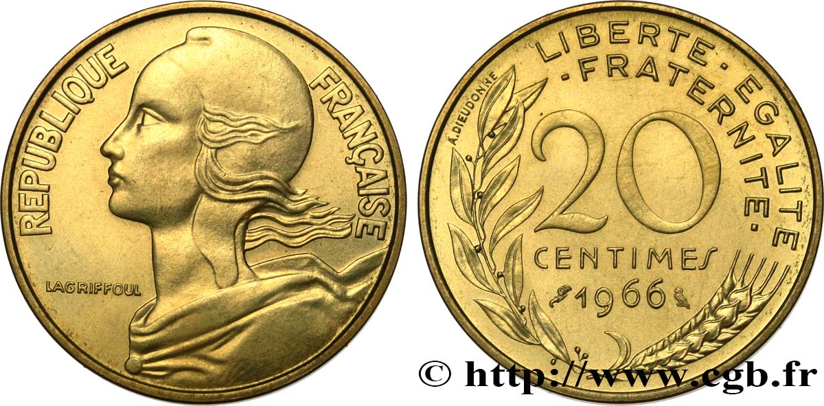 20 centimes Marianne 1966 Paris F.156/6 MS 