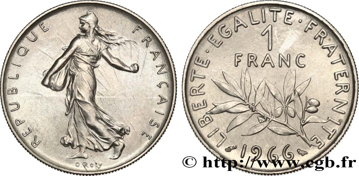 1 franc Semeuse, nickel 1966 Paris F.226/11 MS 