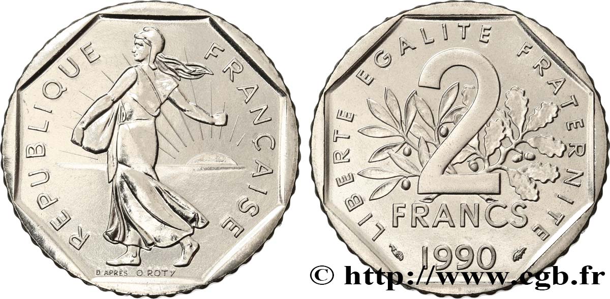 2 francs Semeuse, nickel 1990 Pessac F.272/14 MS 