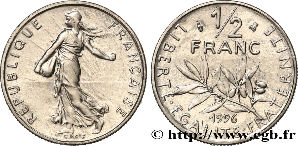 1/2 franc Semeuse, BU (Brillant Universel) 1996 Pessac F.198/39 MS 
