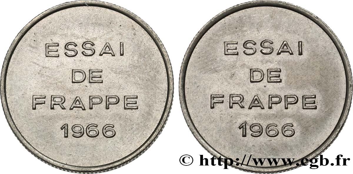 Essai de frappe d’un module de 1/2 franc 1966  GEM.91 17 EBC+ 