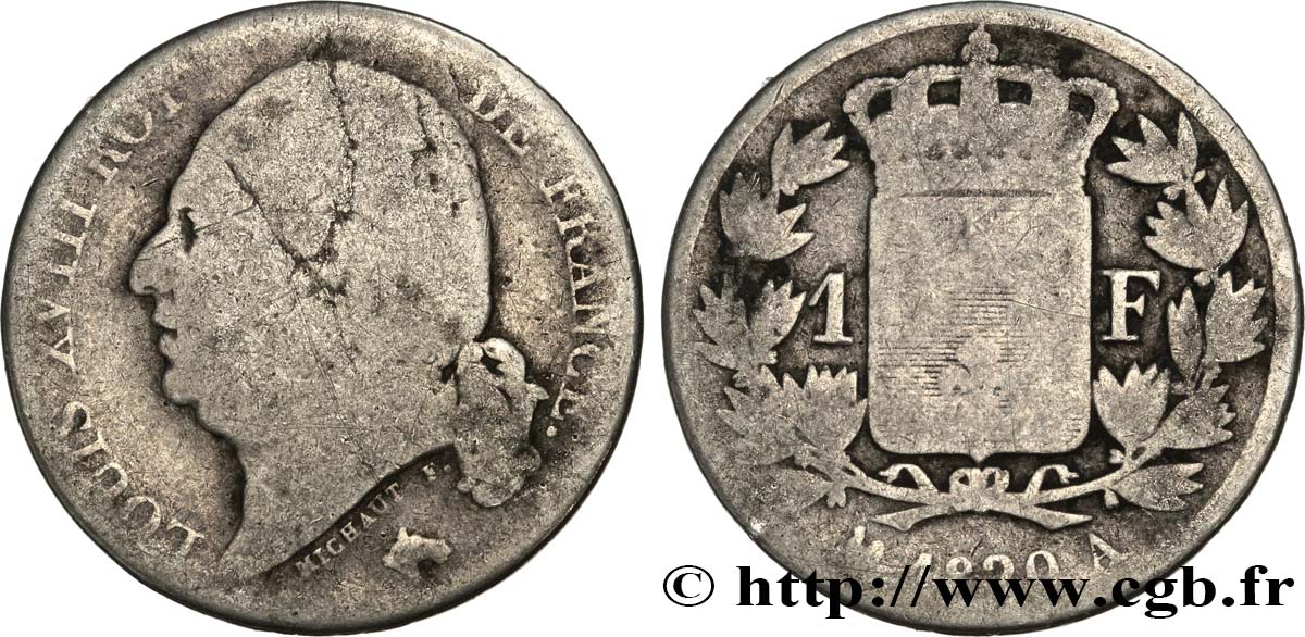 1 franc Louis XVIII 1820 Paris F.206/30 SGE 