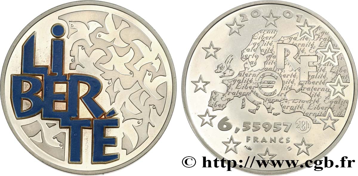 Belle Epreuve 6,55957 francs - Liberté 2001  F.1258 1 SPL+ 