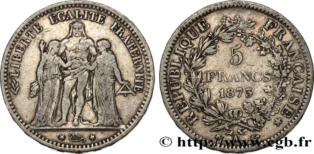 5 francs Hercule 1873 Paris F.334/9 S25 