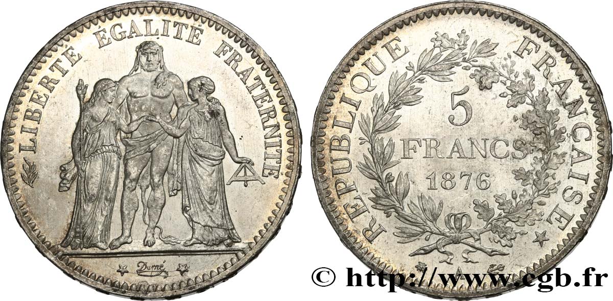 5 francs Hercule 1876 Paris F.334/17 EBC61 