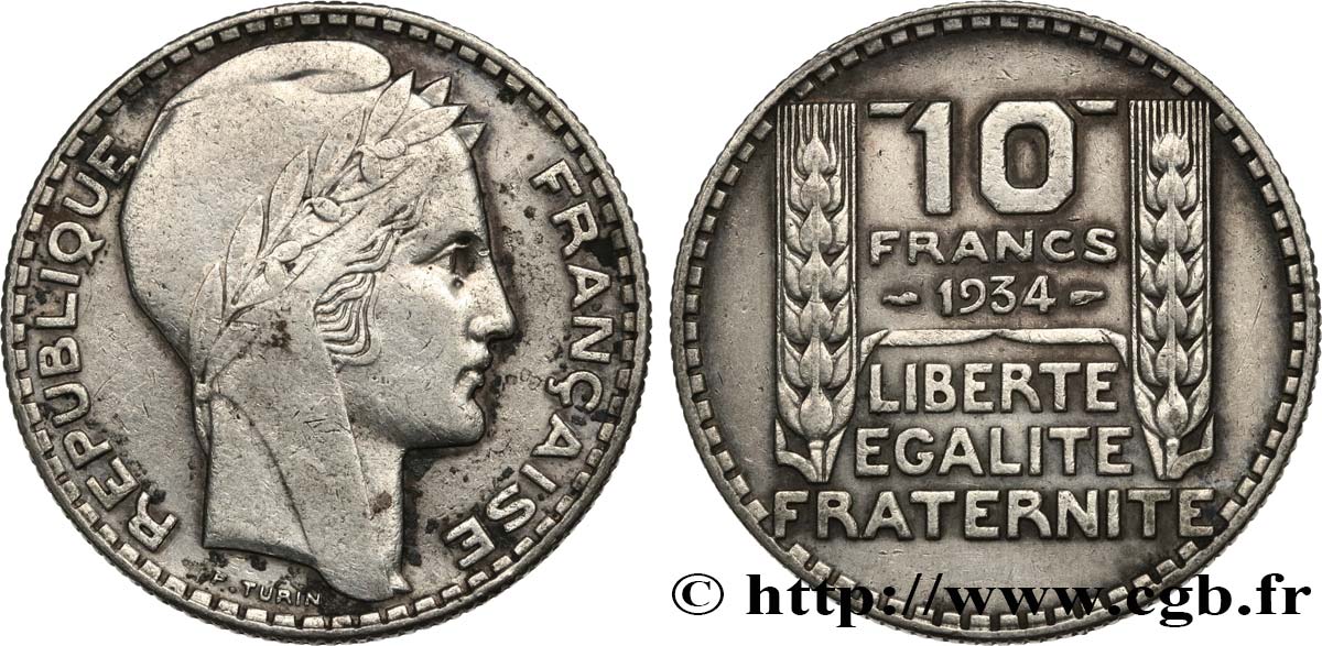 10 francs Turin 1934  F.360/7 SS45 