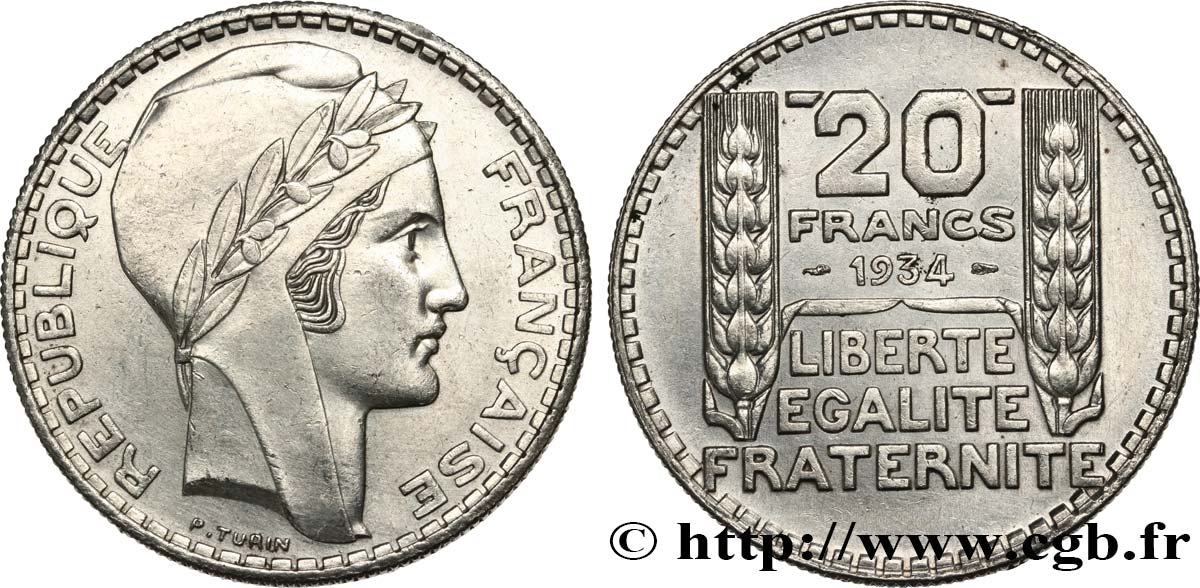 20 francs Turin 1934  F.400/6 MBC+ 