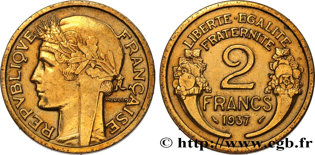 2 francs Morlon 1937  F.268/10 fVZ 