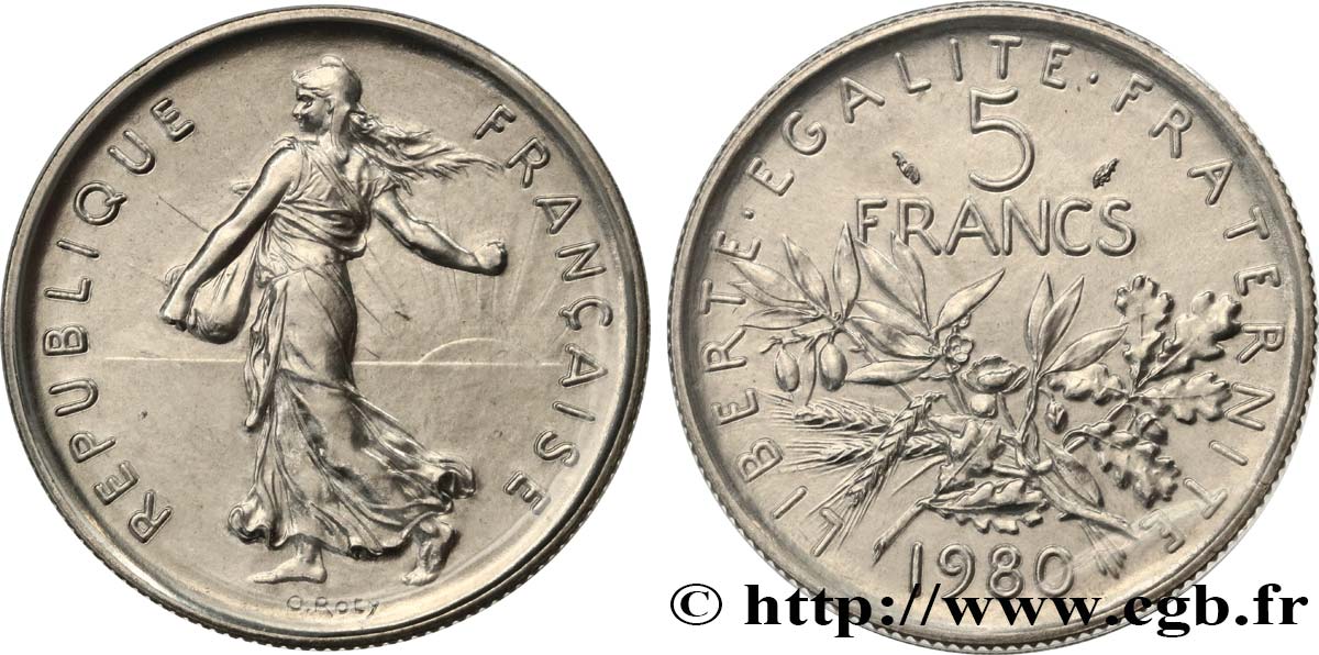 5 francs Semeuse, nickel 1980  F.341/12 FDC 
