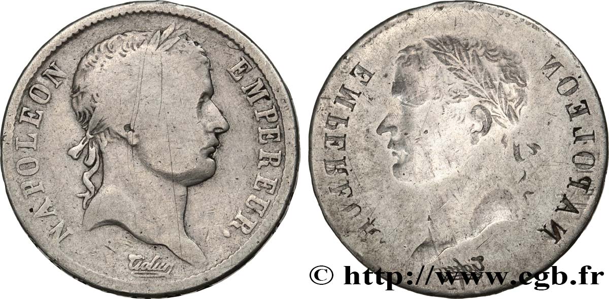 2 francs Napoléon Ier tête laurée en frappe INCUSE n.d. s.l. F.254/- BC 
