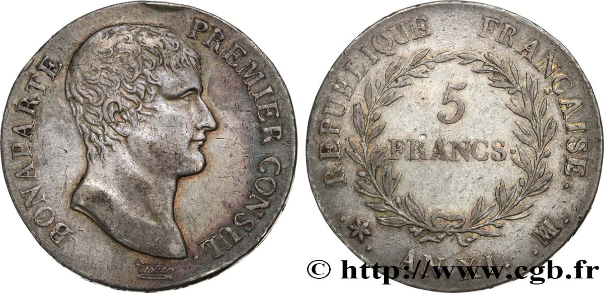 5 francs Bonaparte Premier Consul 1803 Marseille F.301/6 TTB45 