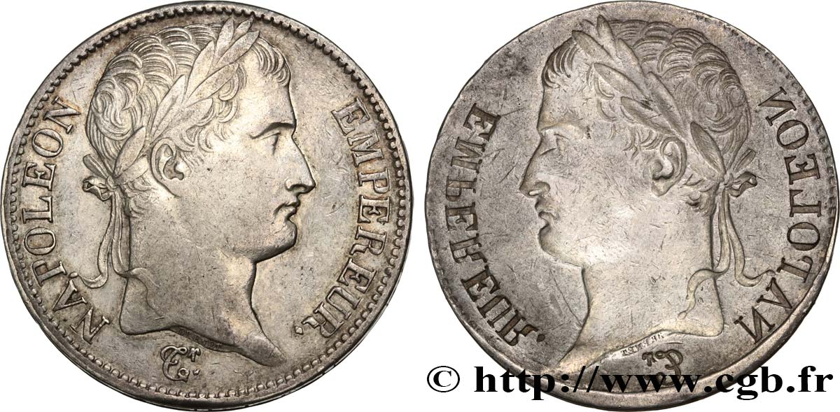 5 francs Napoléon Empereur en frappe INCUSE n.d. s.l. F.306/- XF 