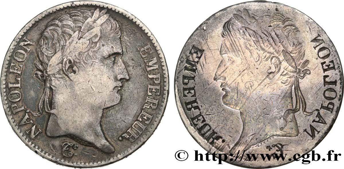 5 francs Napoléon Empereur en frappe INCUSE n.d. s.l. F.306/- VF 