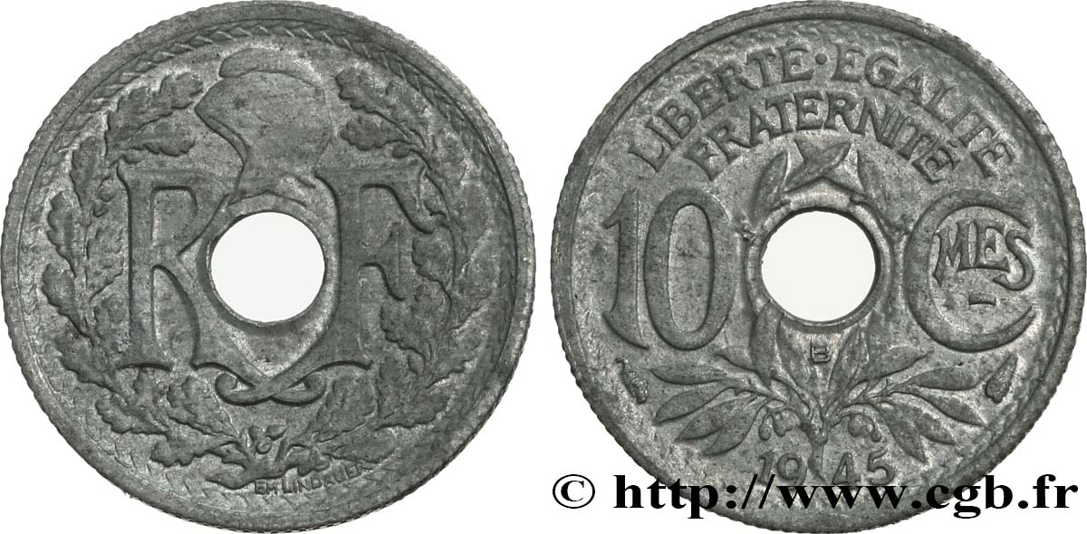 10 centimes Lindauer, petit module 1945 Beaumont-Le-Roger F.143/3 EBC55 