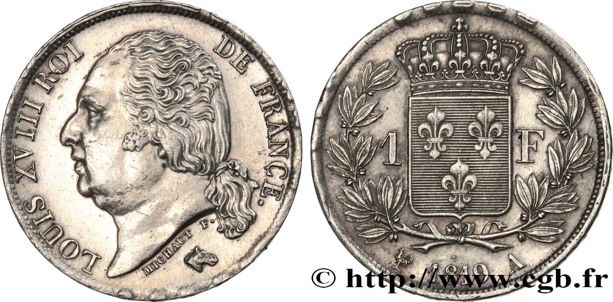 1 franc Louis XVIII 1819 Paris F.206/24 VZ 