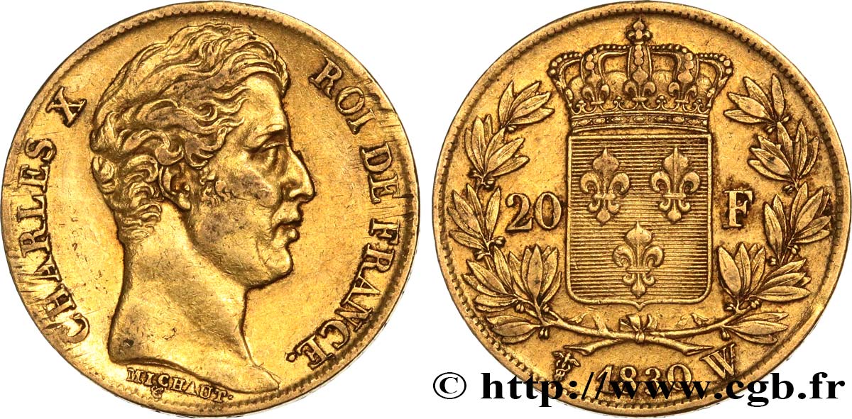 20 francs or Charles X 1830 Lille F.520/14 TTB45 