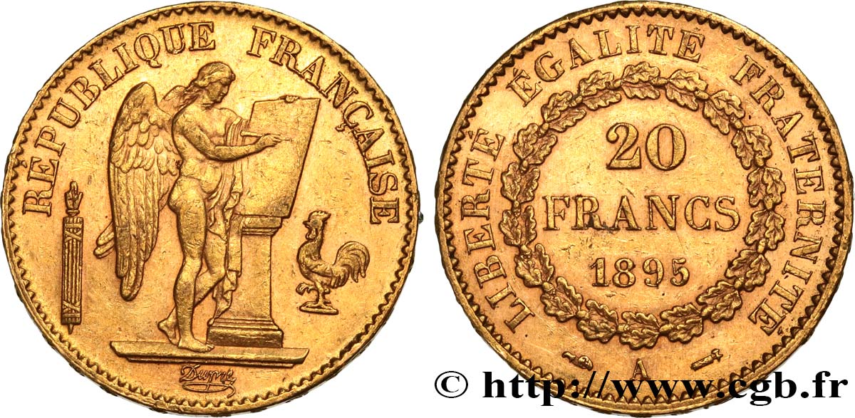 20 francs or Génie, IIIe République 1895 Paris F.533/19 TTB53 