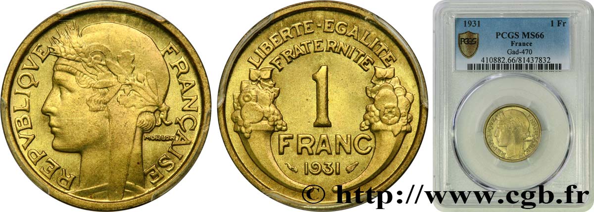 1 franc Morlon 1931 Paris F.219/2 FDC66 PCGS