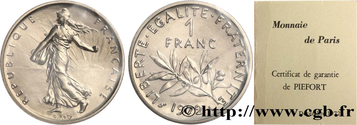 Piéfort nickel de 1 franc Semeuse, nickel 1972 Pessac GEM.104 P1 FDC 