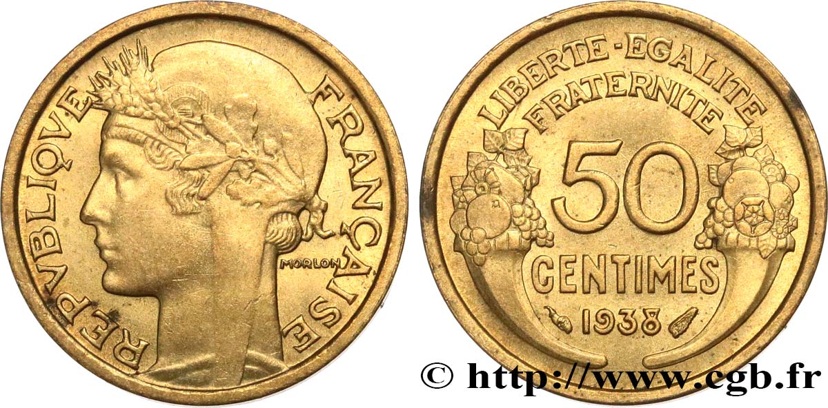 50 centimes Morlon 1938  F.192/14 MS63 