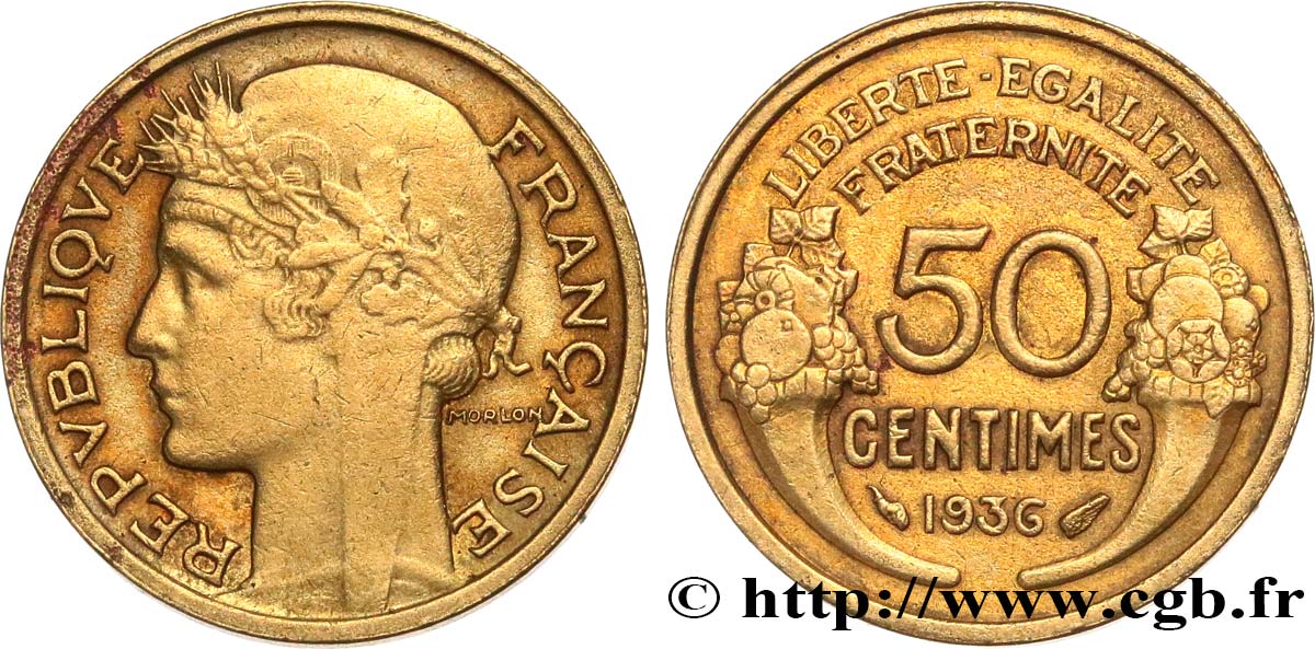 50 centimes Morlon 1936  F.192/12 TTB45 