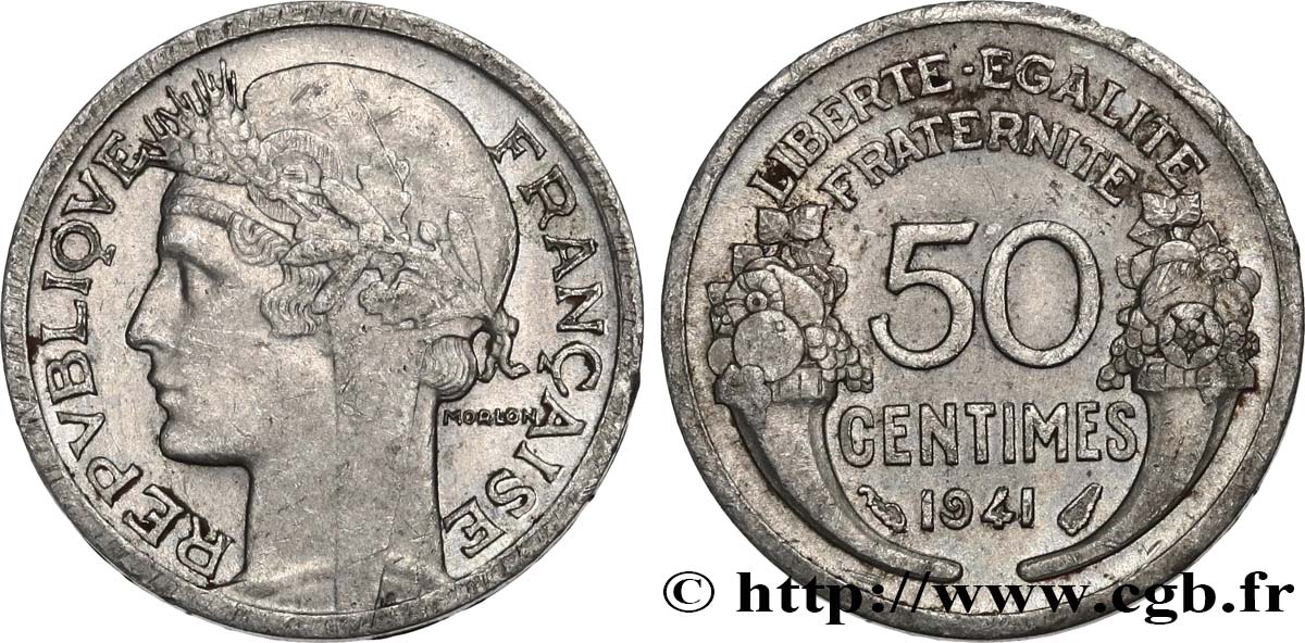 50 centimes Morlon, légère 1941  F.194/2 XF45 