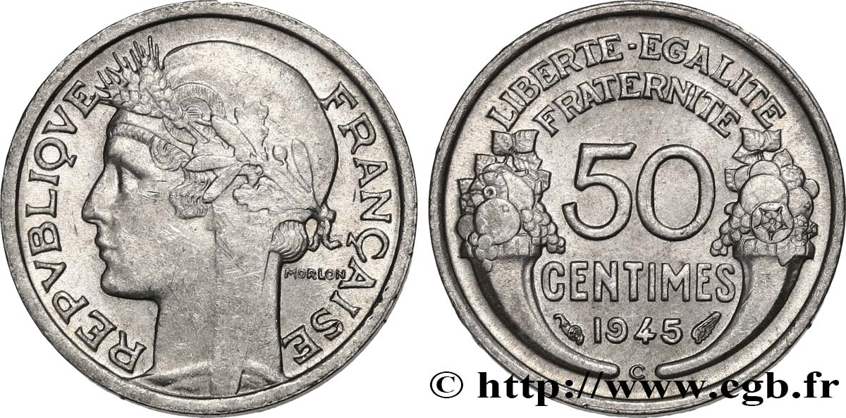 50 centimes Morlon, légère 1945 Castelsarrasin F.194/7 VZ 