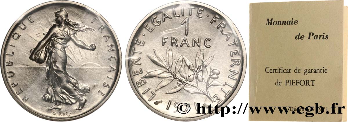 Piéfort nickel de 1 franc Semeuse, nickel 1971 Pessac GEM.104 P1 ST 