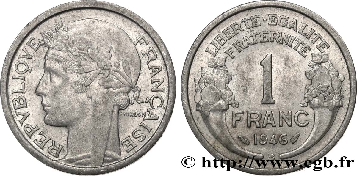 1 franc Morlon, légère 1946 Beaumont-Le-Roger F.221/10 AU55 