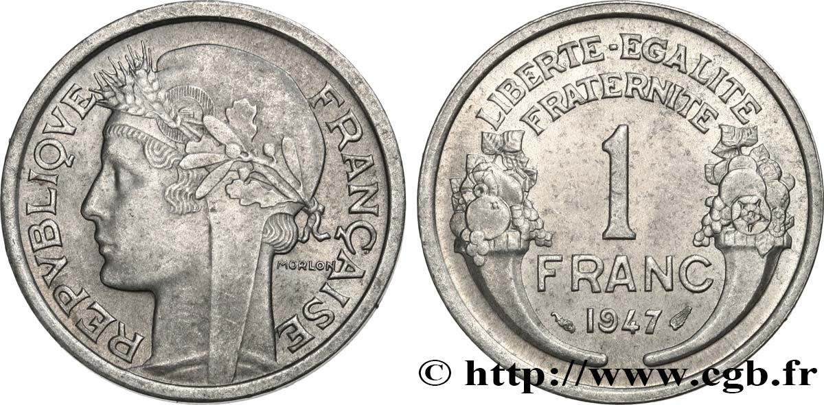 1 franc Morlon, légère 1947  F.221/11 EBC60 