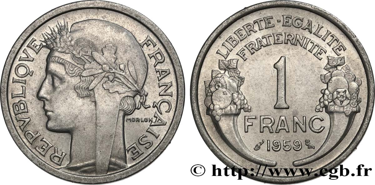 1 franc Morlon, légère 1959  F.221/23 EBC62 