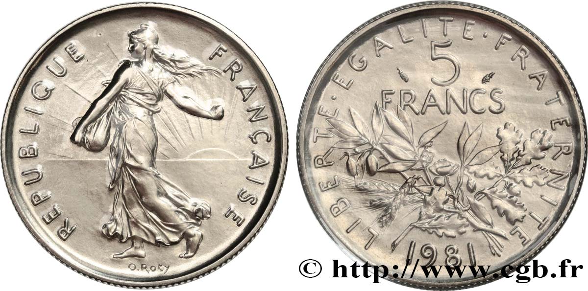 5 francs Semeuse, nickel 1981 Pessac F.341/13 FDC 